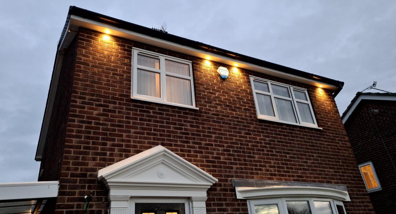 Outdoor downlight installation in Rotherham