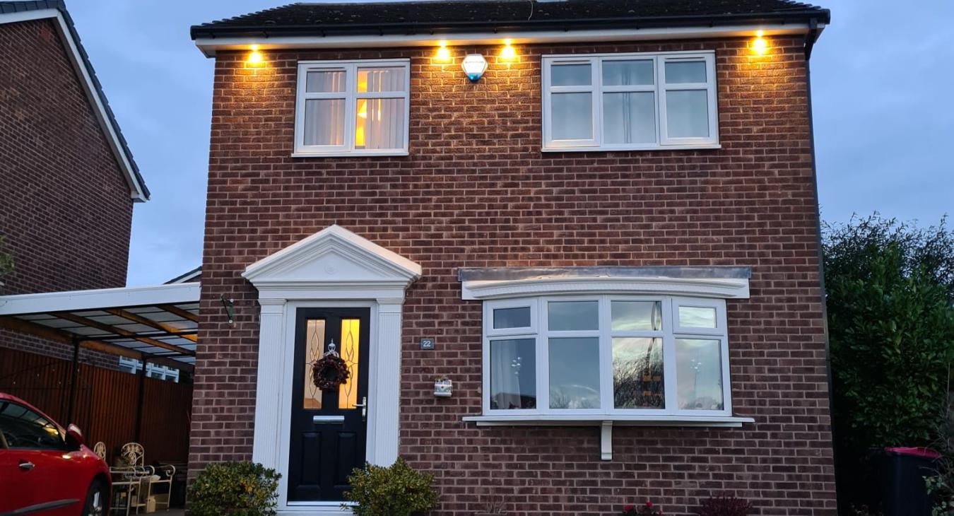 Outdoor downlight installation in Rotherham